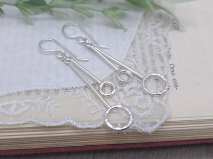 Sterling Silver Circle Bar Earrings