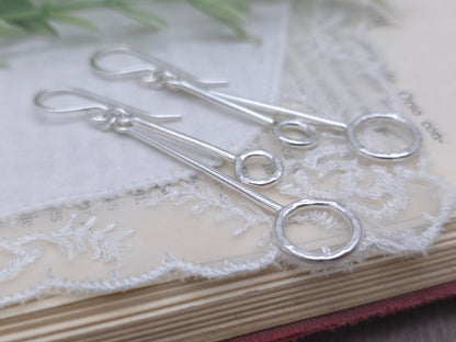 Sterling Silver Circle Bar Earrings