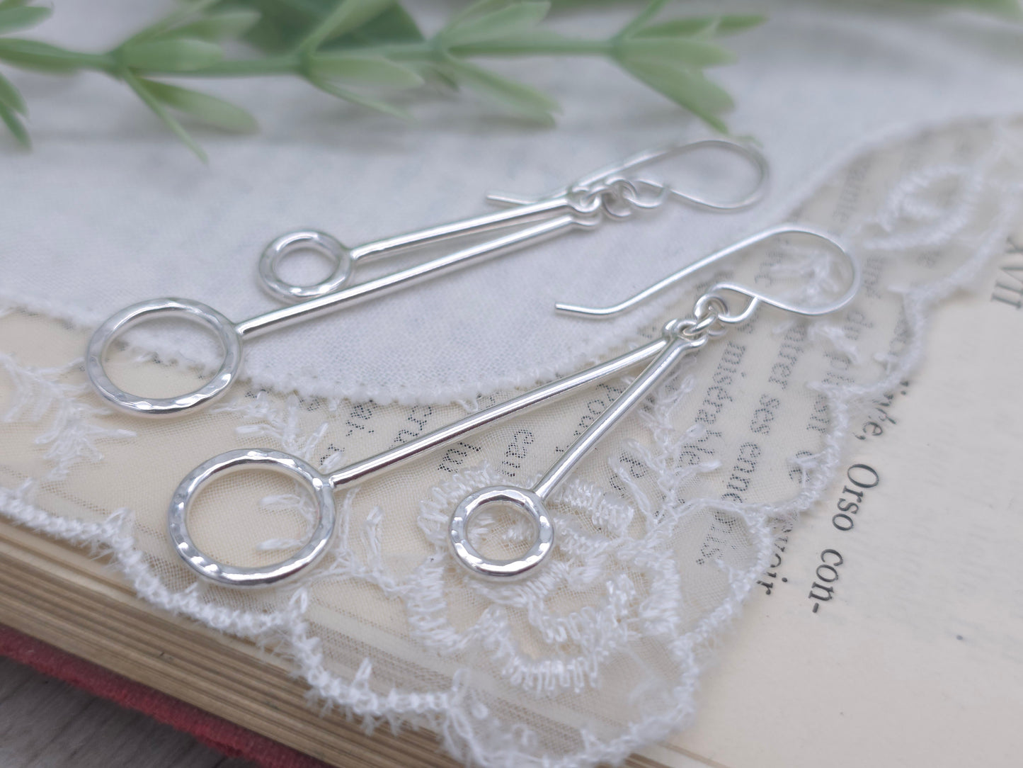 Sterling Silver Circle Bar Earrings
