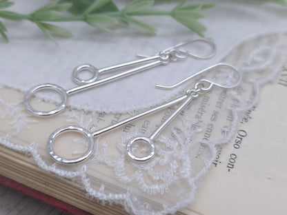 Sterling Silver Circle Bar Earrings