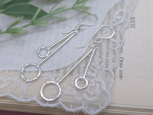 Sterling Silver Circle Bar Earrings