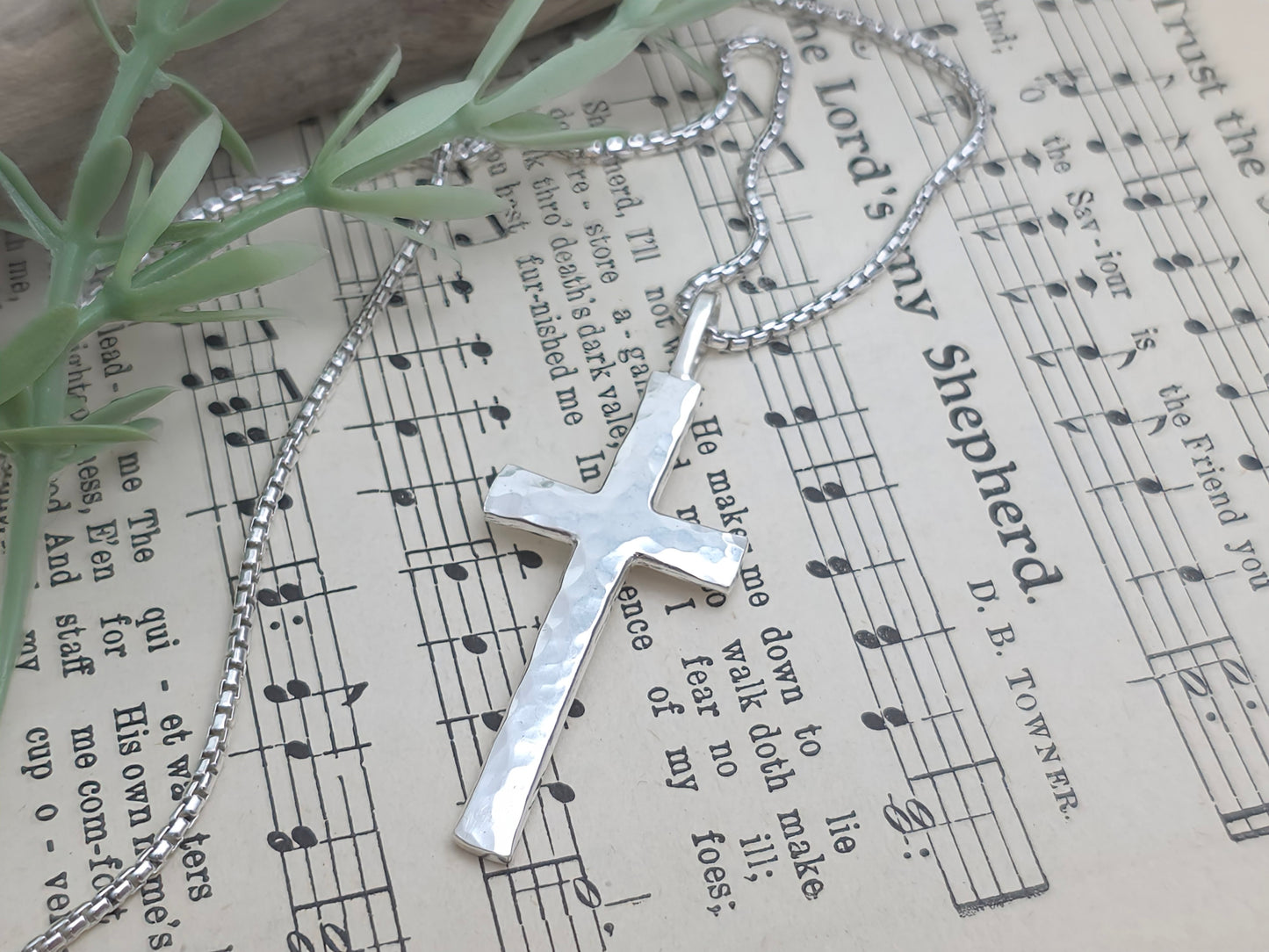 Mens Bold Sterling Silver Cross Necklace
