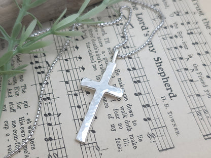 Mens Bold Sterling Silver Cross Necklace