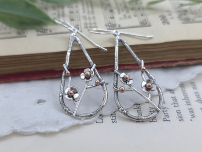 Sterling Silver Cherry Blossom Earrings