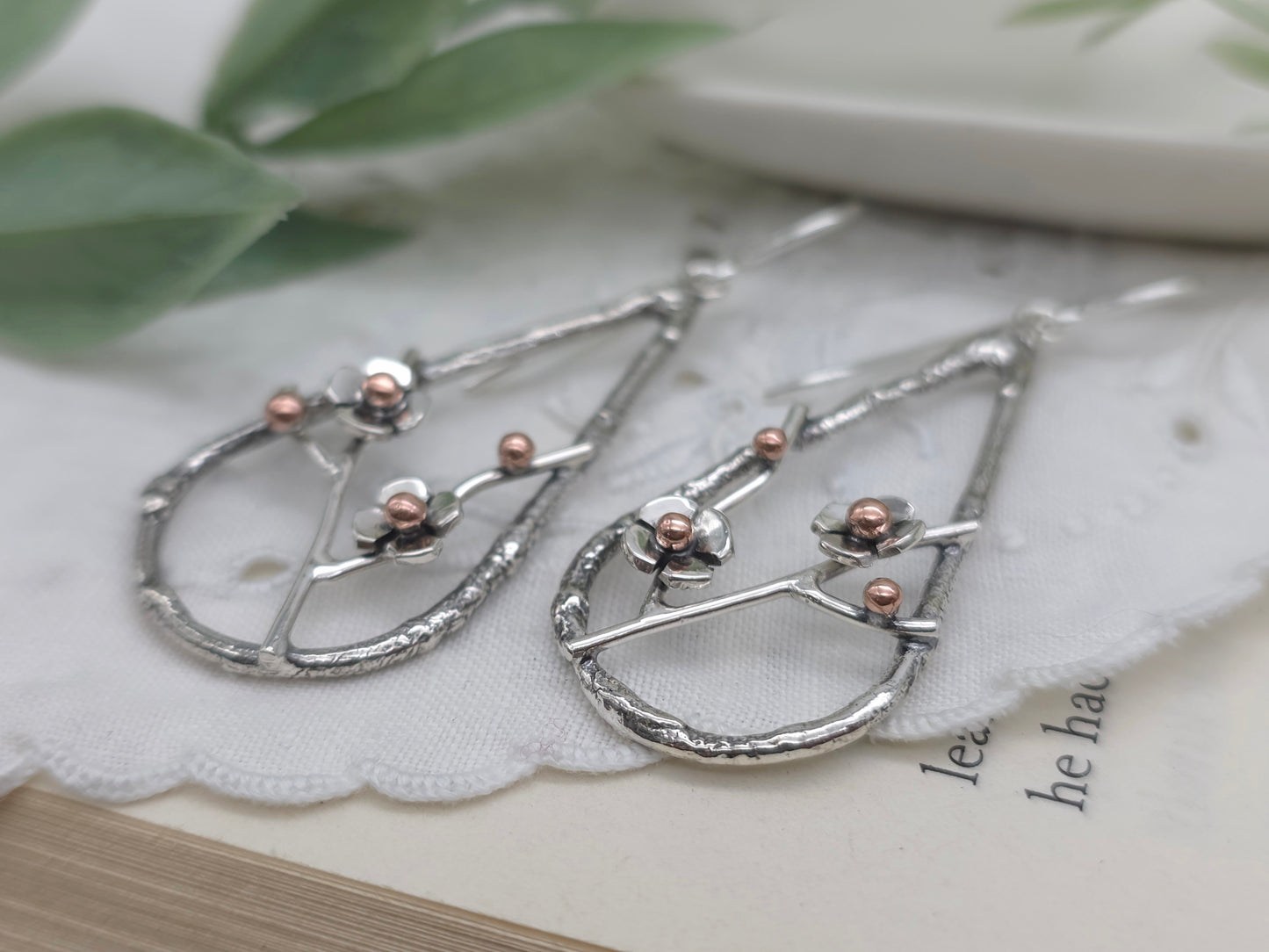 Sterling Silver Cherry Blossom Earrings