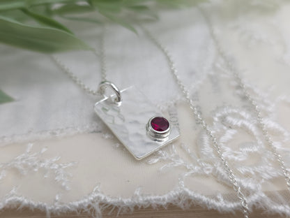 Sterling Silver Garnet Necklace