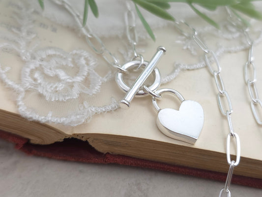 Sterling Silver Heart Charm Necklace