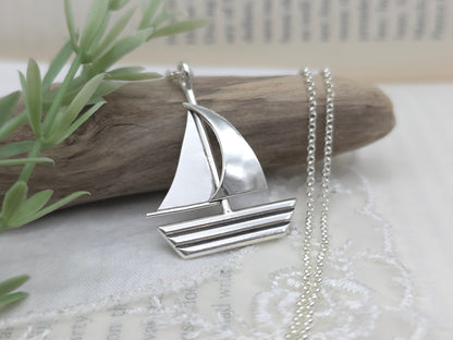 Sterling Silver Sailboat Necklace