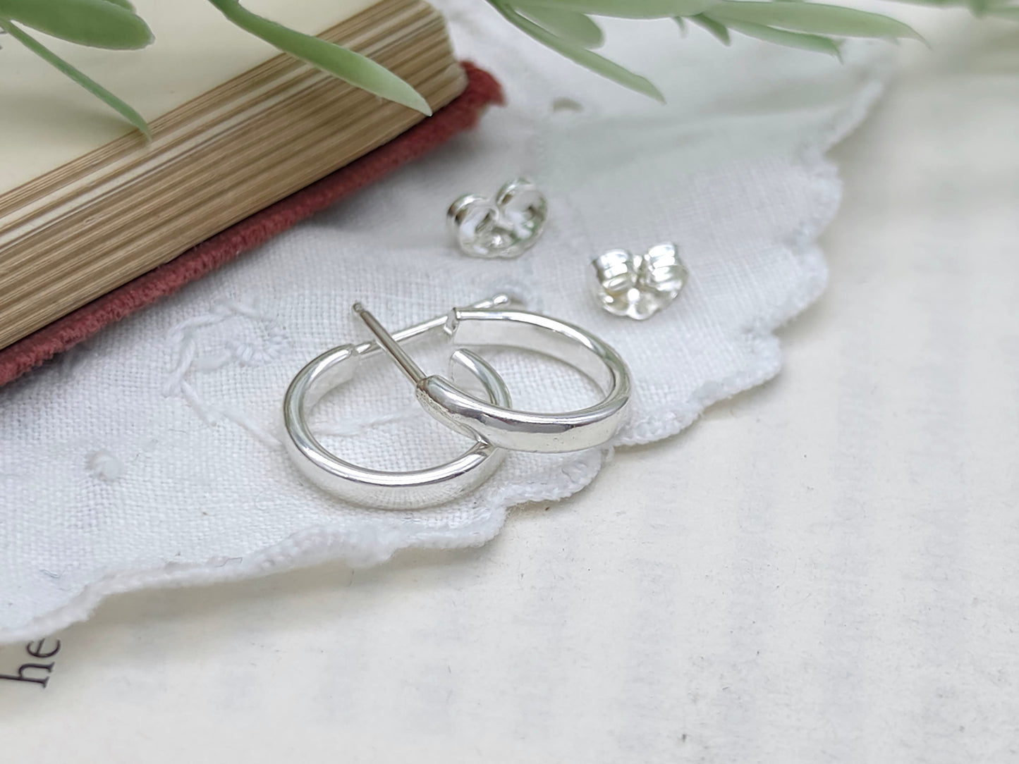 1/2" Sterling Silver Smooth Classic Hoop