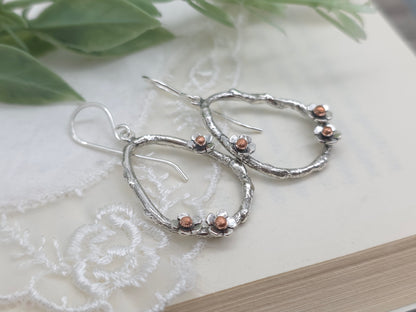 Sterling Silver Cherry Blossom Earrings