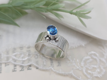 Sterling Silver Blue Sapphire Ring