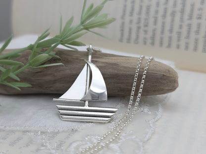 Sterling Silver Sailboat Necklace