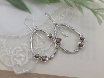 Sterling Silver Cherry Blossom Earrings