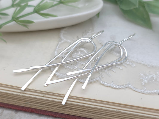 Sterling Silver Crossover Dangle Earrings