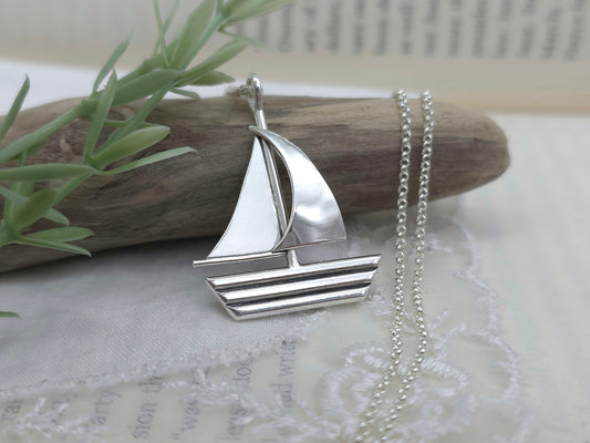 Sterling Silver Sailboat Necklace