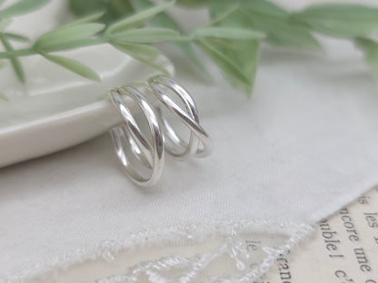 Sterling Silver 1/2" Crossover Double Hoops