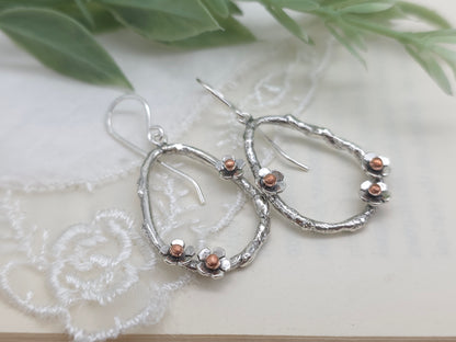 Sterling Silver Cherry Blossom Earrings