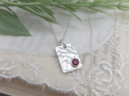 Sterling Silver Garnet Necklace