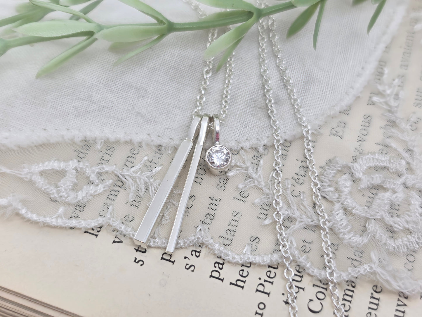 Sterling Silver "Through Thick & Thin" Bar Necklace