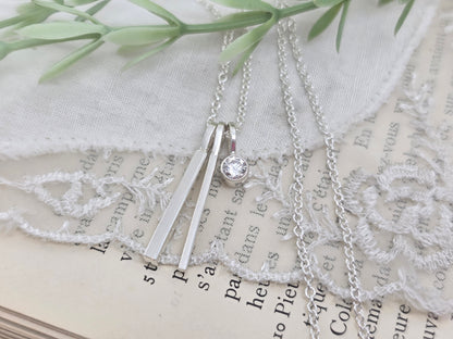 Sterling Silver "Through Thick & Thin" Bar Necklace