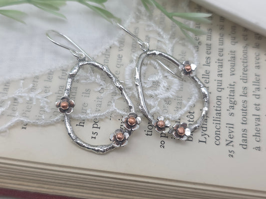 Sterling Silver Cherry Blossom Earrings