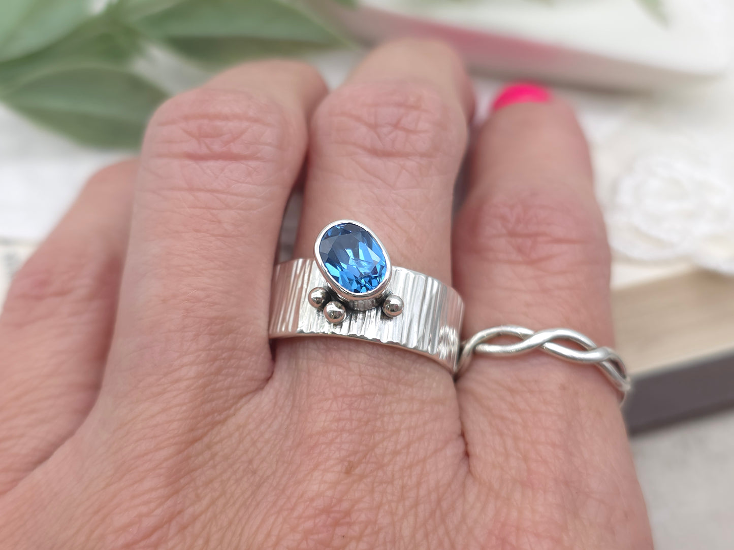 Sterling Silver Blue Sapphire Ring