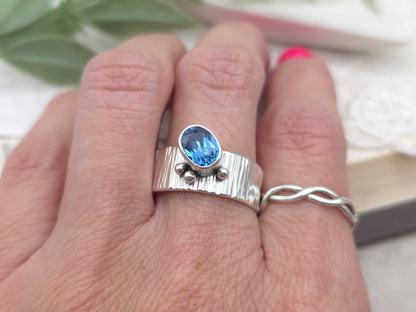 Sterling Silver Blue Sapphire Ring