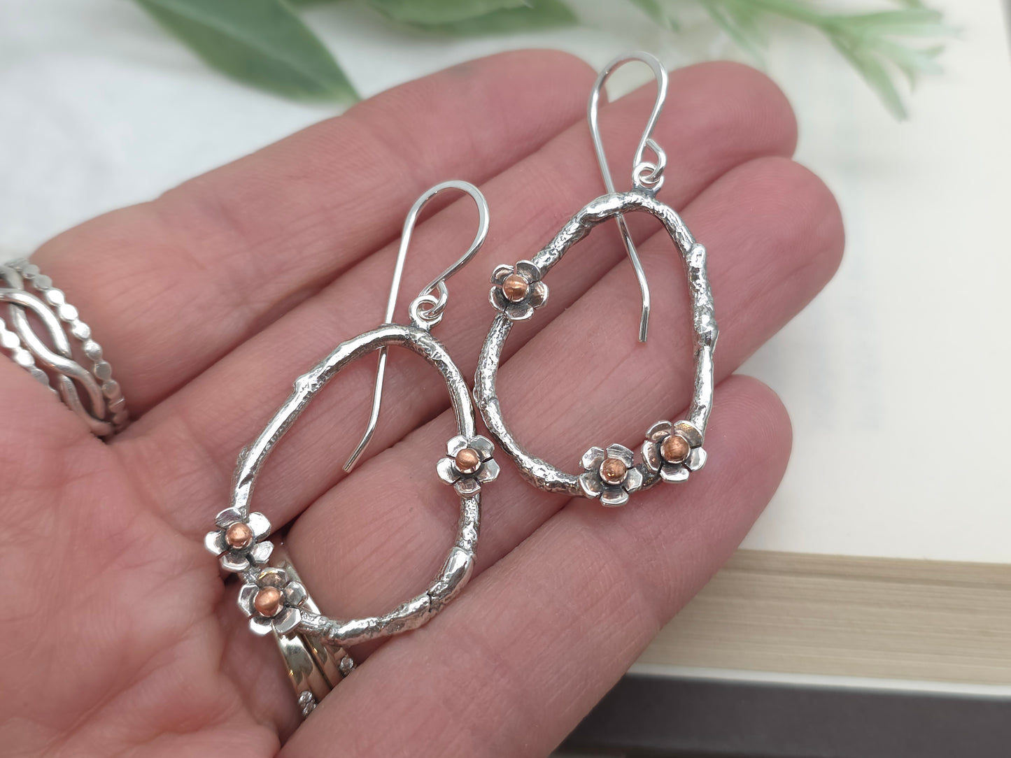 Sterling Silver Cherry Blossom Earrings