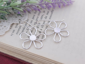Sterling Silver Large Flower Earrings / Flower / Daisy / Boho