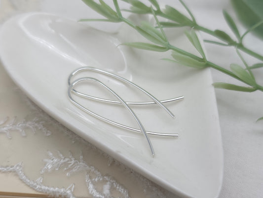 Sterling Silver Crossover Threader Earrings