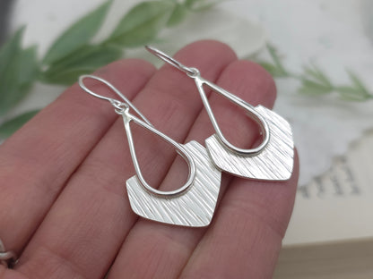 Sterling Silver Hammered Disc Earrings