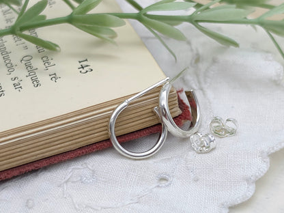 1/2" Sterling Silver Smooth Classic Hoop