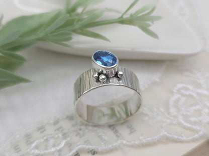 Sterling Silver Blue Sapphire Ring