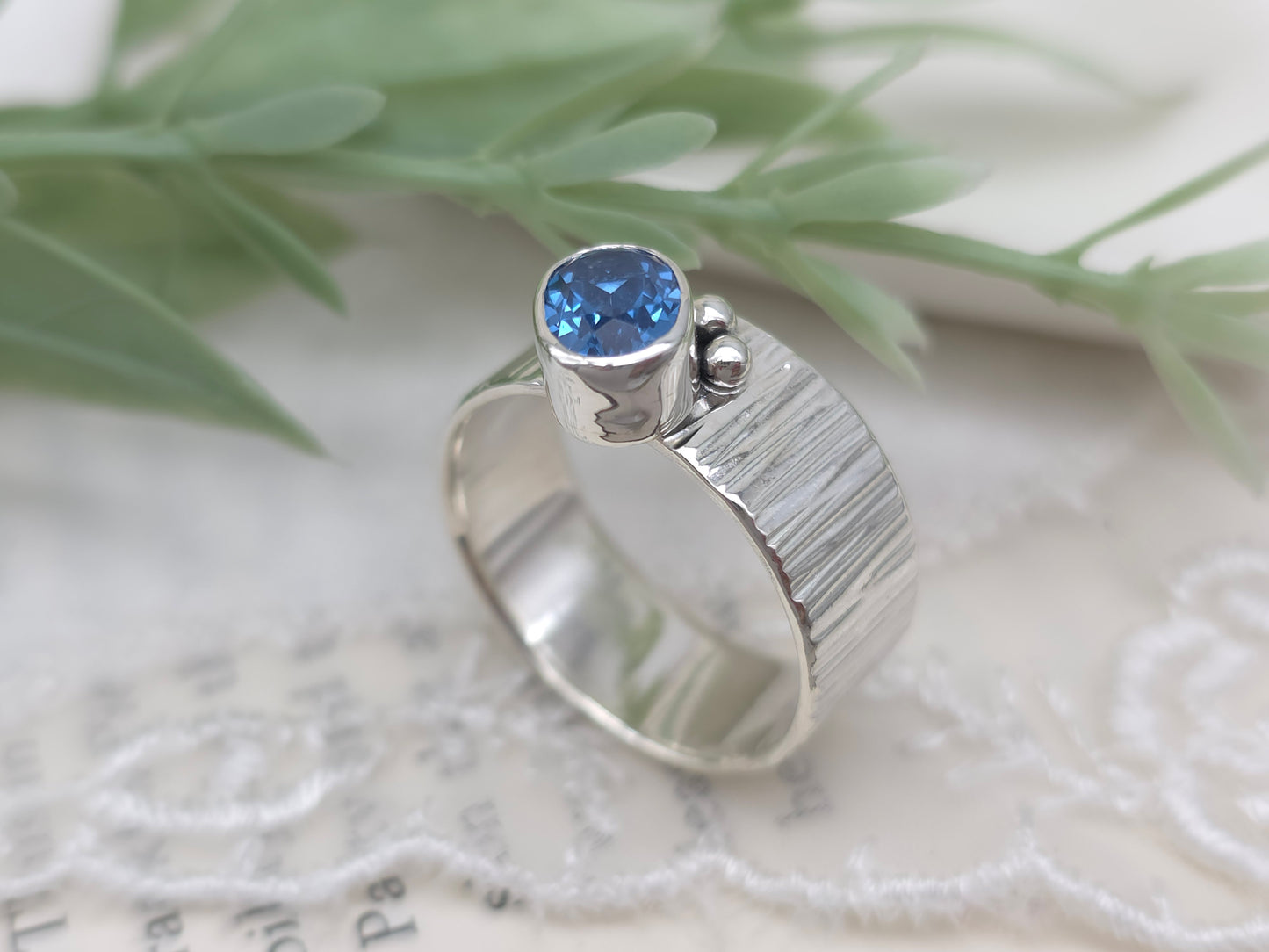 Sterling Silver Blue Sapphire Ring