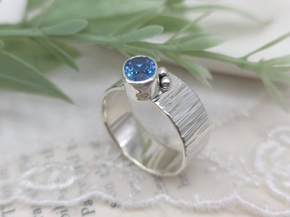 Sterling Silver Blue Sapphire Ring