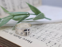 Load image into Gallery viewer, Sterling &quot;Old Rugged&quot; Cross Ring / Faith / Rustic / Wide Band
