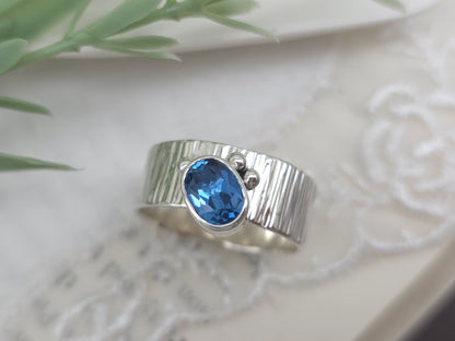 Sterling Silver Blue Sapphire Ring