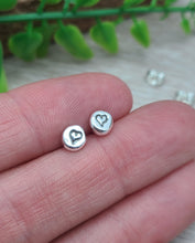 Load image into Gallery viewer, Sterling Heart Stud Earrings
