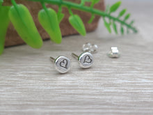 Load image into Gallery viewer, Sterling Heart Stud Earrings
