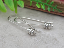 Load image into Gallery viewer, Sterling Silver Pebble Threader Earrings / Threaders / Thin Earrings
