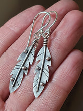 Load image into Gallery viewer, Sterling Silver Feather Earrings
