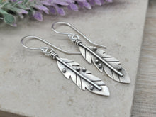 Load image into Gallery viewer, Sterling Silver Feather Earrings
