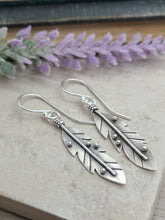 Load image into Gallery viewer, Sterling Silver Feather Earrings
