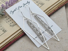 Load image into Gallery viewer, Sterling Silver Long Fringe Hoop Earrings
