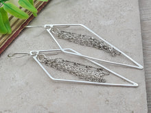 Load image into Gallery viewer, Sterling Silver Long Fringe Hoop Earrings
