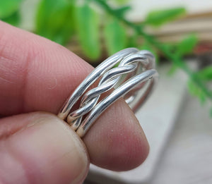 Sterling Hammered Stack Rings Set of 3
