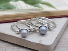 Load image into Gallery viewer, Sterling Silver Pearl Stacker Rings / Stackers /
