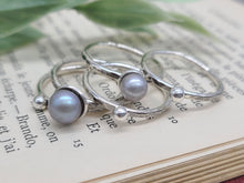 Load image into Gallery viewer, Sterling Silver Pearl Stacker Rings / Stackers /
