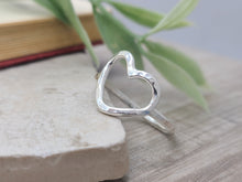 Load image into Gallery viewer, Sterling Silver Hammered Heart Ring
