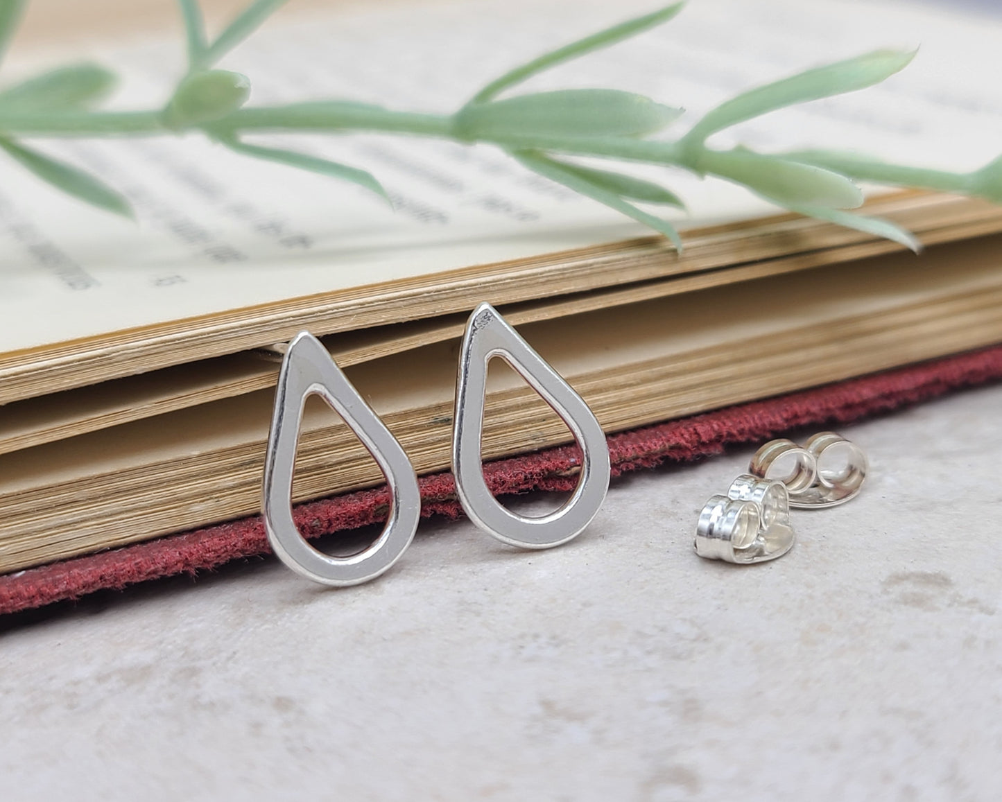 Sterling Teardrop Stud Earrings / Silver Studs